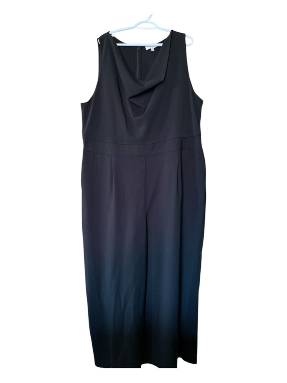 Skies Are Blue Curvy 3X Sleeveless Black Cowl Neck Jumpsuit - Modern Wide-Leg - Picture 2 of 13